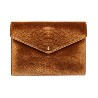 Elisabetta Franchi Borsa a spalla in velluto - - Bags - Donna - Marrone - ONE SIZE