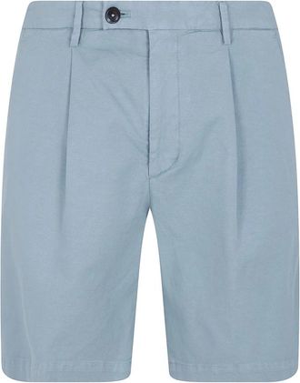Michael Coal Harry Linnen Shorts met Plooien - Heren - Korte Broeken - Blauw - W34 - Linnen - Korte Broeken