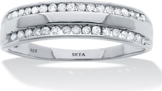 Palm Beach Jewelry 24 TCW Diamond Sterling Silver Band Ring