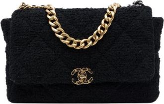 Chanel Pre-owned 19 Flap Bag - Dames - Vintage Schoudertas - Zwart - ONE Size - Leer - Vintage