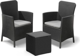 Keter Miami 2 Seater Balcony Set - Grey