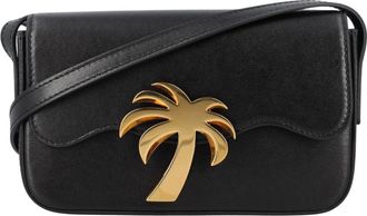 Palm Angels Palm Beach Schoudertas - Dames - Schoudertassen - Zwart - ONE Size - Leer - Tassen