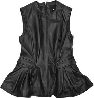 Rotate Liloua Top in Pelle - - Tops - Donna - Nero - S