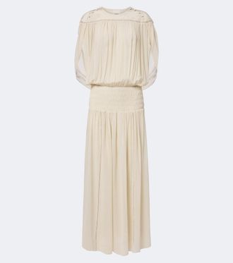 Isabel Marant Nesrine beaded shirred silk maxi dress
