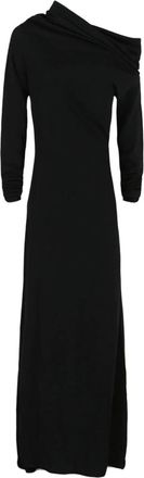 Ferragamo Womens Long Sleeve Off-The-Shoulder Gown In Black