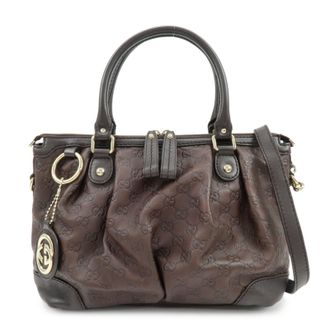 Gucci Sukey Top Handle Satchel Guccissima Leather Brown Leather Handbag (Pre-Owned)