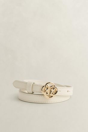 GANT Women Monogram Buckle Leather Belt (100/40) CREAM