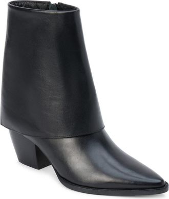 Matisse Footwear Ella Foldover Bootie in Black Leather at Nordstrom, Size 8.5