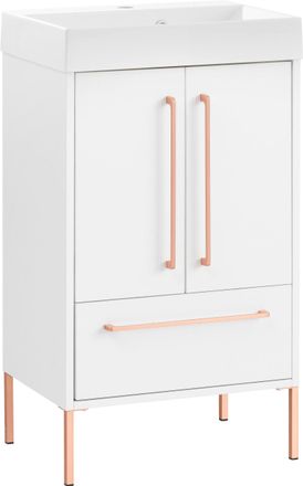 Schildmeyer Waschtisch »Sari« Breite 50 cm, Mineralgussbecken, Griffe & Füsse kupferfarben