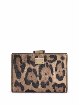 Dolce & Gabbana Crespo leopard-print zip-around wallet - women - Cotton/Calf Leather/Polyester/Polyurethane/Rayon - One Size - Brown