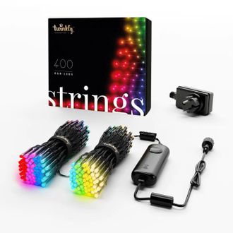 Twinkly Strings - Cadena De Luces Led Controlada Por Aplicaci&oacute;n Con 400 Led Rgb. 32 Metros. Cable Negro. Interior Y Exterior - Twinkly