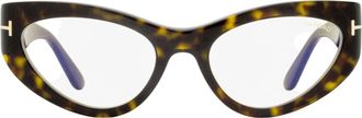 Tom Ford TF6134B Blue Block Cat Eye Eyeglasses - Brown