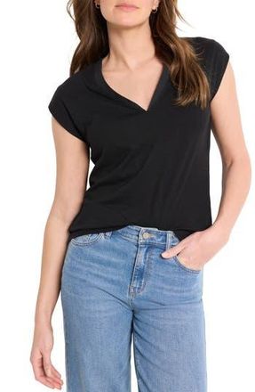 Nic+Zoe Cap Sleeve V-Neck Top in Black Onyx at Nordstrom Rack, Size Xx-Large
