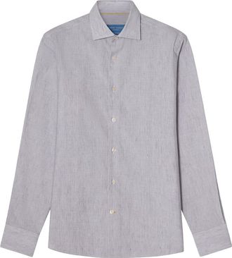 Robert Talbott Reynolds Micro Stripe Linen-Blend Shirt
