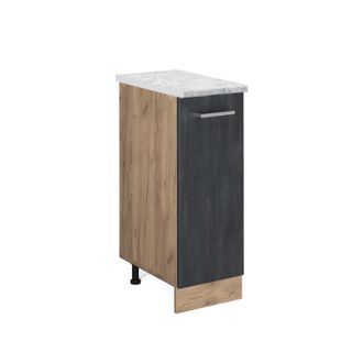 Vicco Muebles Bajos Para Cocina: R-line, Hormig&oacute;n Negro, 30 Cm Et M&aacute;rmol
