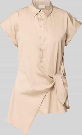 Milano Milano Italy Regular Fit Hemdbluse mit Knotendetail in Beige, Gr&ouml;&szlig;e 44