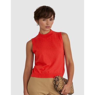 Hobbs London Priya Knitted Vest in Hibiscus Red at Nordstrom, Size X-Large
