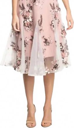 Dress The Population Flora Fit & Flare Dress In Pale Mauve Multi