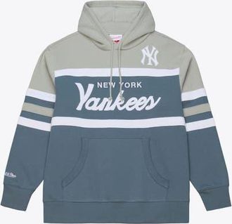 Mitchell & Ness Mens Mitchell & Ness Gray New York Yankees Cooperstown Collection Thunderstorm Head Coach Hoodie at Nordstrom, Size Xx-Large