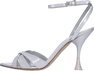 3Juin Sandalen Grijs - Dames - Sandalen met hakken - Grijs - 41 EU - Leer - Schoenen