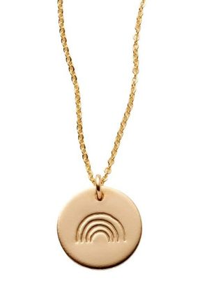 Made by Mary Wonder Disc Necklace in Gold Filled - Rainbow at Nordstrom