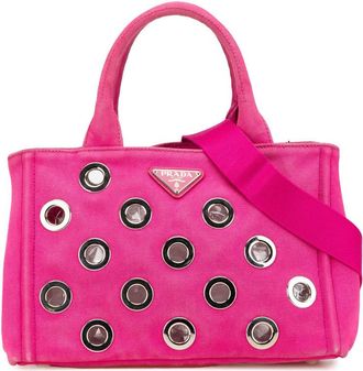 Prada Pre-owned Prada Small Canvas Canapa Grommet Satchel WWUSCPZ89TXIGX1Y