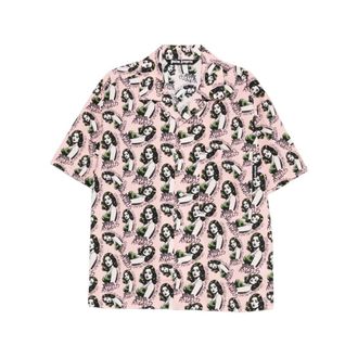 Palm Angels Short Sleeve Shirt - Heren - Korte mouwen Overhemden - Roze - L - Overhemden