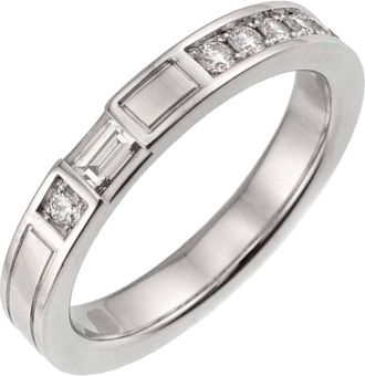 Harry Winston Silver Platinum 950 Band Ring (Pre-Owned)
