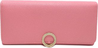 Bulgari Pink Leather Long Wallet (Bi-Fold) (Pre-Owned)