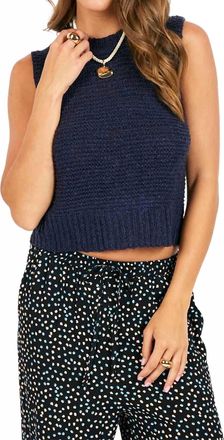 Sadie & Sage Tegan Sleeveless Sweater In Navy