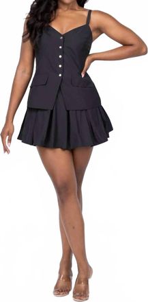 Amanda Uprichard Wesley Skort Romper In Black