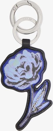 Ganni Black Flower Keyring