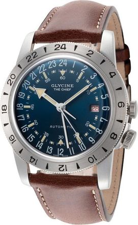 Glycine Airman Vintage The Chief Automatic Blue Dial Mens Watch GL0306