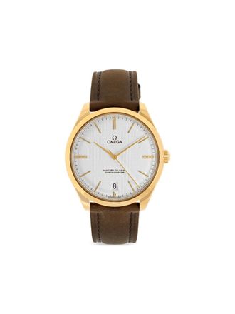 Omega De Ville 40mm - men - 18kt Gold Plated Brass/Leather - One Size - White