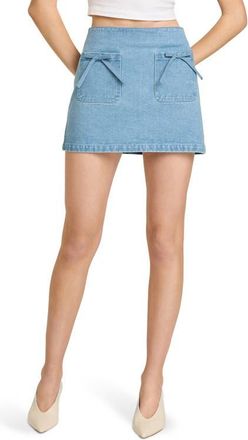 Wayf Dehlia Denim Miniskirt in Medium Wash at Nordstrom, Size X-Small