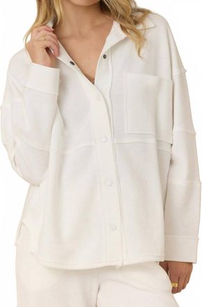 Vintage Havana Malia Comfort Cord Button Down Shacket In White