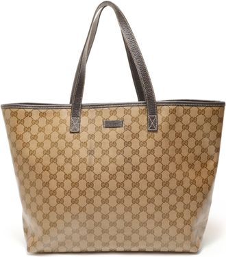 Gucci Gg Crystal Beige Gg Crystal Tote Bag (Pre-Owned)