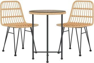 vidaXL Juego De Comedor De Jard&iacute;n 3 Piezas Rat&aacute;n Sint&eacute;tico Vidaxl