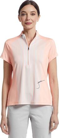 Jamie Sadock Stripe Hype Short Sleeve Top Womens Clothing Shell : LG, Polyester/Spandex