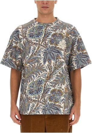 Etro T-shirt met bloemenprint - Heren - T-shirts - Veelkleurig - L - Katoen - Tops