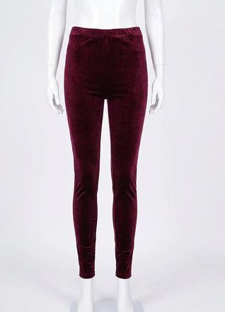 Spanx Velvet Leggings In Rich Burgundy