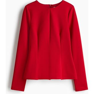 H&M Jersey Peplum Top in Red at Nordstrom, Size X-Small