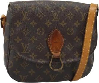 Louis Vuitton Pre-owned Monogram Canvas Shoulder Bag - Dames - Vintage Schoudertas - Bruin - ONE Size - Leer - Vintage