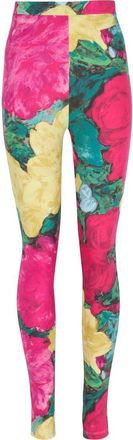 Balmain Jersey leggings with roses print in Multicolor at Nordstrom, Size X-Small