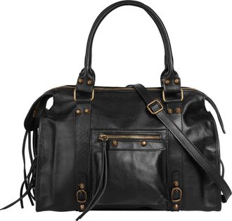 Forty Degrees Shopper FORTY, Damen, Gr. B/H/T: 38cm x 25cm x 14cm onesize, schwarz, Leder, leicht gl&auml;nzend, unifarben, Taschen Shopper, echt Leder, Made in Italy