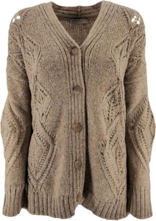 D.exterior Openwork Vest - Dames - Vesten - Bruin - S - Truien & Vesten