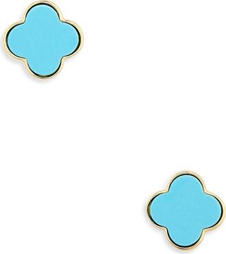 Argento Vivo Clover Stud Earrings in Gold/Blue at Nordstrom Rack