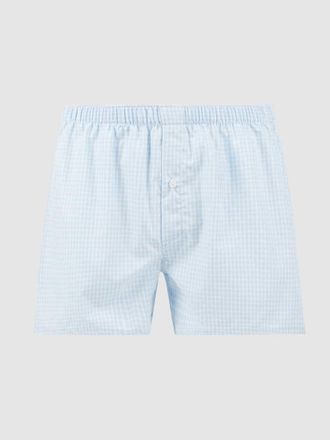Hanro Boxershorts aus Baumwolle in Hellblau Melange, Größe XL