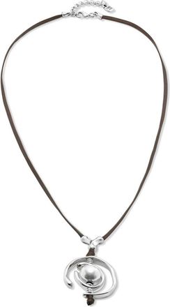 UNOde50 Pearl Leather Necklace in Silver at Nordstrom