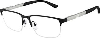 Emporio Armani 0ea1164 Semi-Rimless Black Eyeglasses with Silver Accent